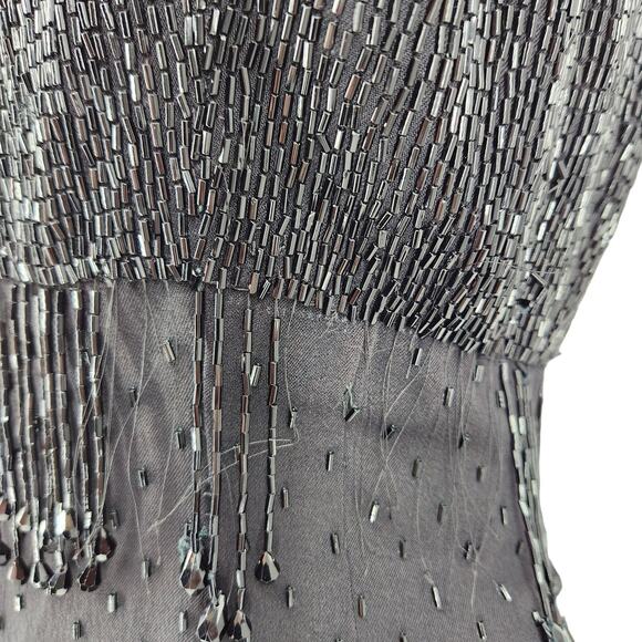 Vintage 50s 60s Hand Beaded Cocktail Dress British Crown Colony of Hong Kong - Picture 10 of 12